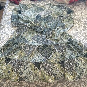 Olive and Navy Patterned dress